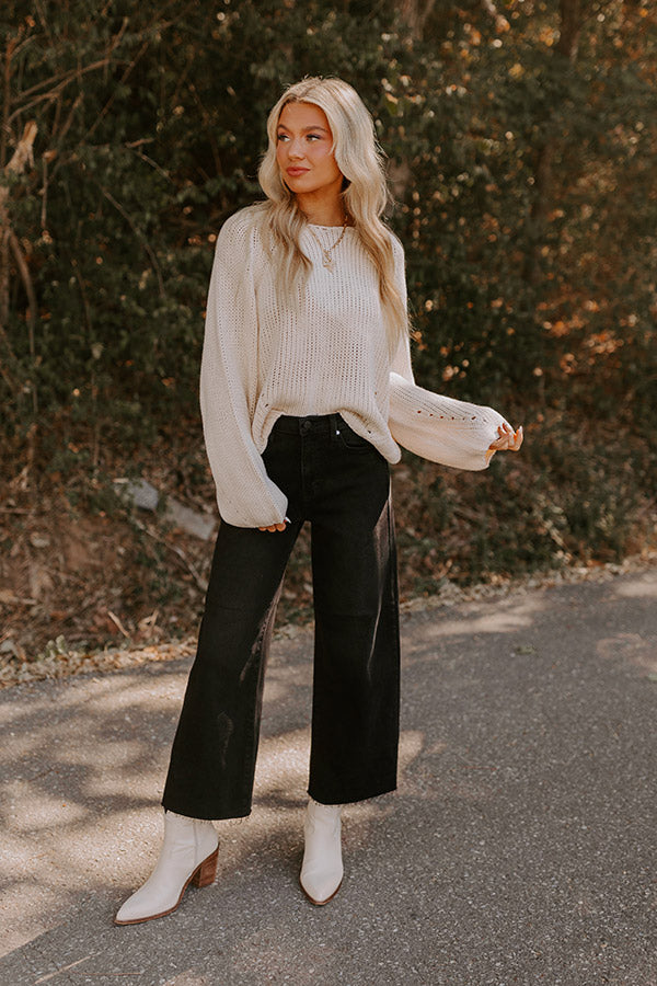 Cozy A La Mode Knit Sweater in Cream