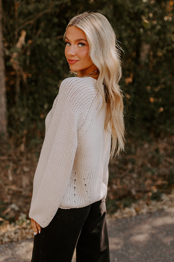 Cozy A La Mode Knit Sweater in Cream