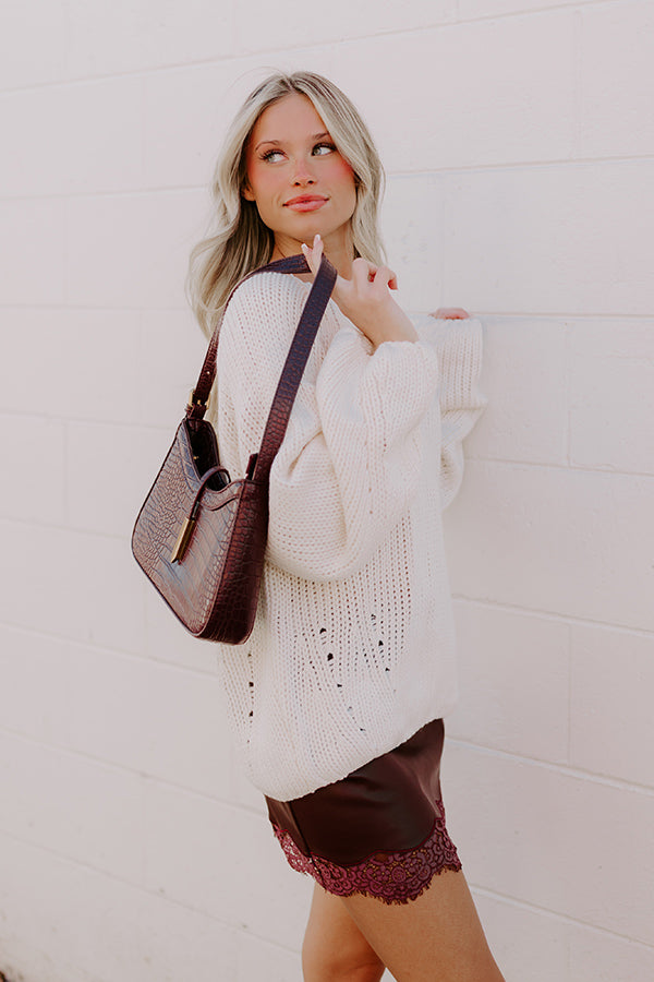 Cozy A La Mode Knit Sweater in Cream Image - 1