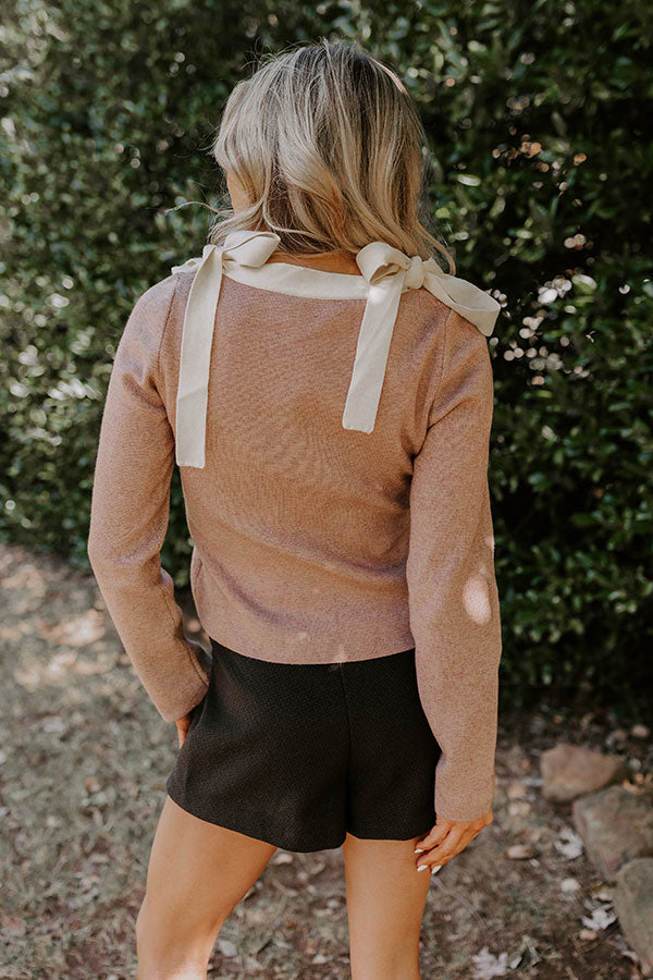 Small Town Bistro Knit Top in Mocha