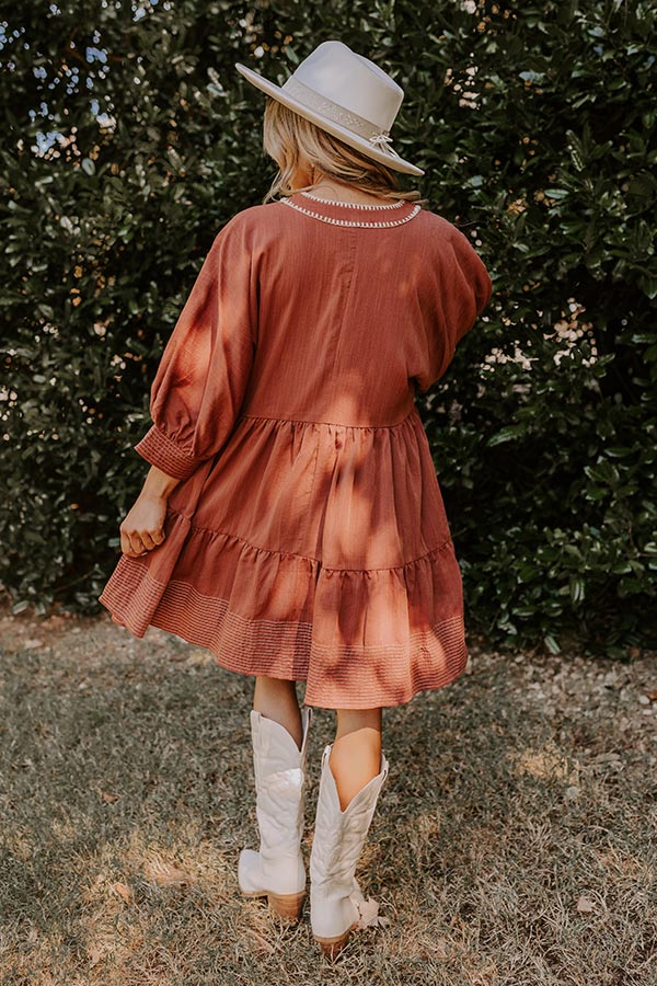 Dreamy Moment Mini Dress in Rust