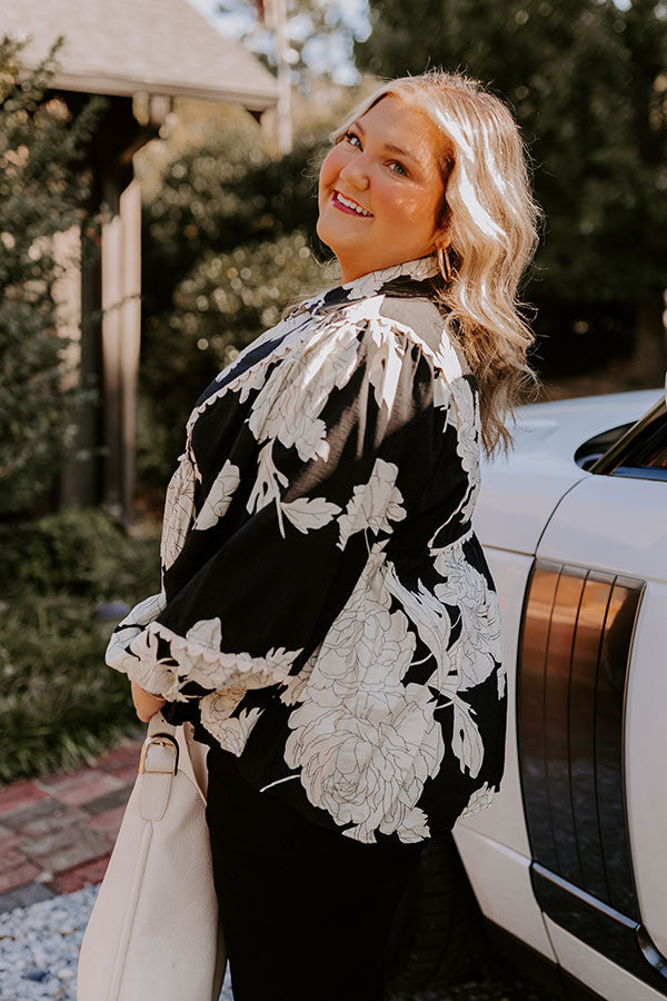 Always In Style Floral Top in Black Curves