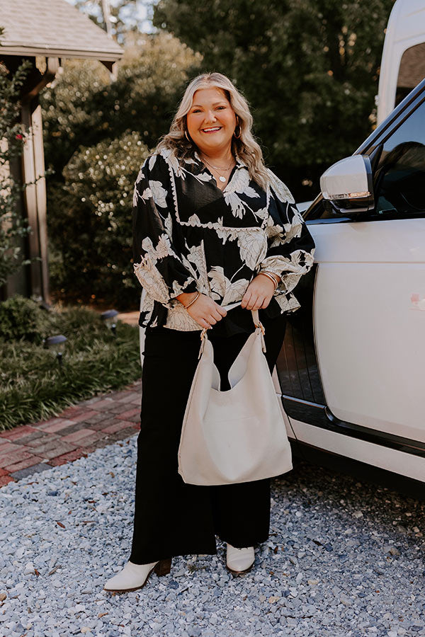 Always In Style Floral Top in Black Curves