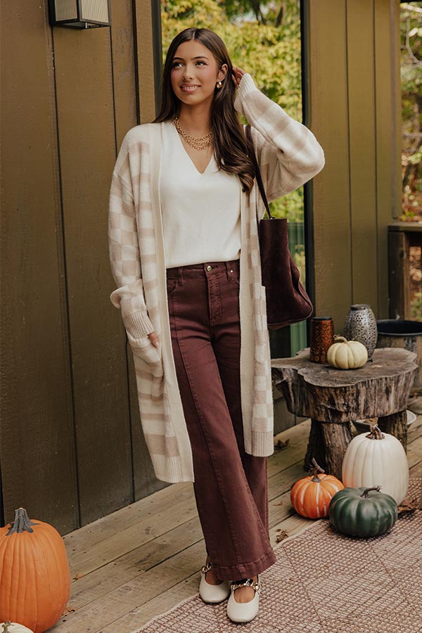 Fit Check Knit Cardigan in Iced Latte Image - 1