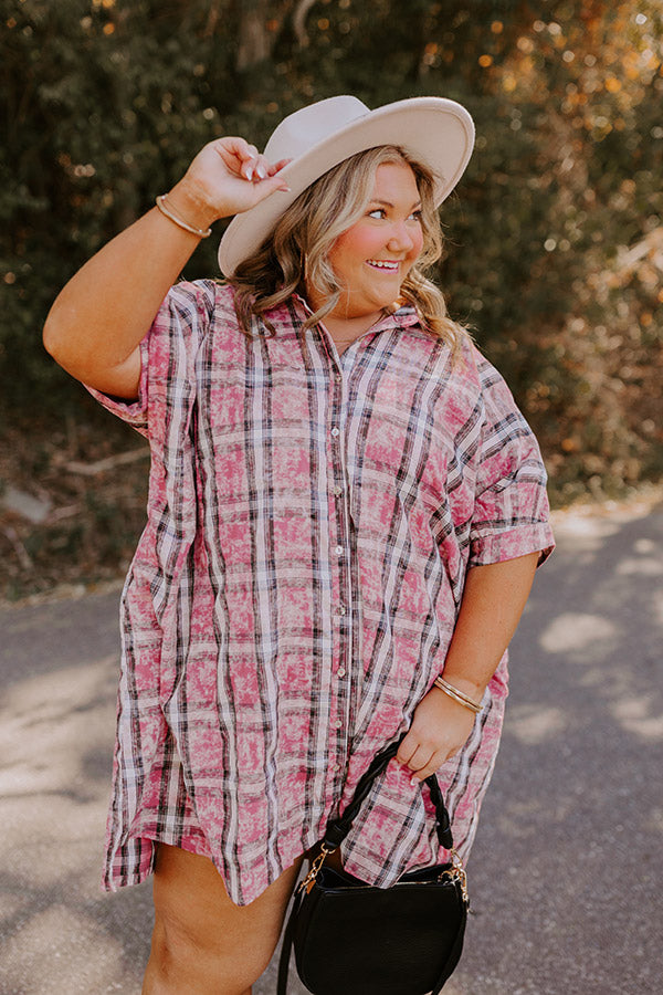 Pumpkin Patch Dreaming Plaid Mini Dress Curves