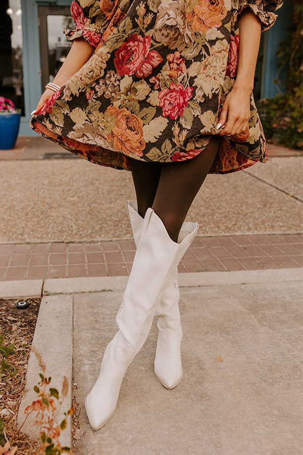 white dress brown tights Luna Tights