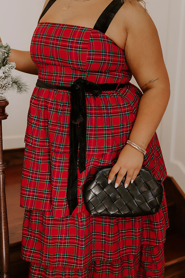 Holiday Harmony Plaid Tiered Midi Curves