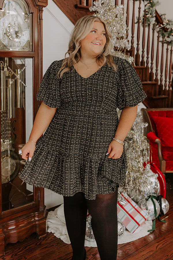 Fall Mixer Tweed Mini Dress Curves   