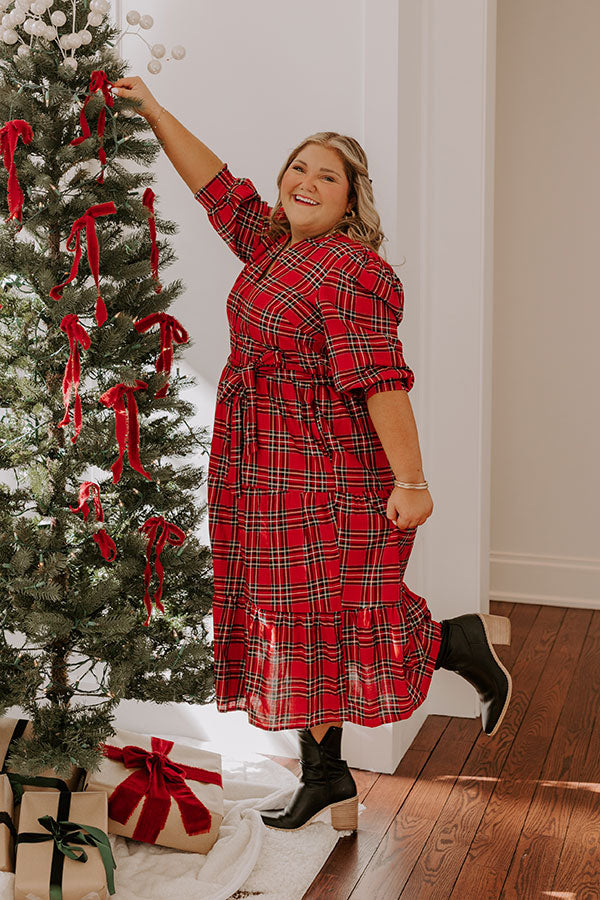 Merry Mood Plaid Midi Curves