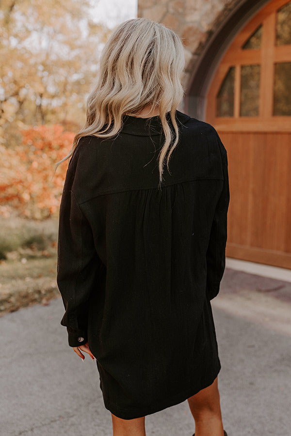 Afternoon Escape Linen-Blend Mini Dress in Black S / Black Afternoon Escape Linen-Blend Mini Dress in Black S / Black