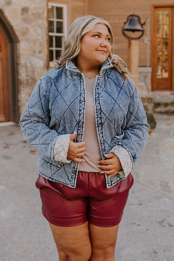 Woodland Walks Denim Quilted Jacket Curves