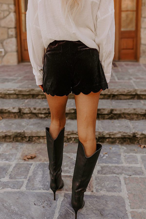 The Madison High Waist Velvet Shorts