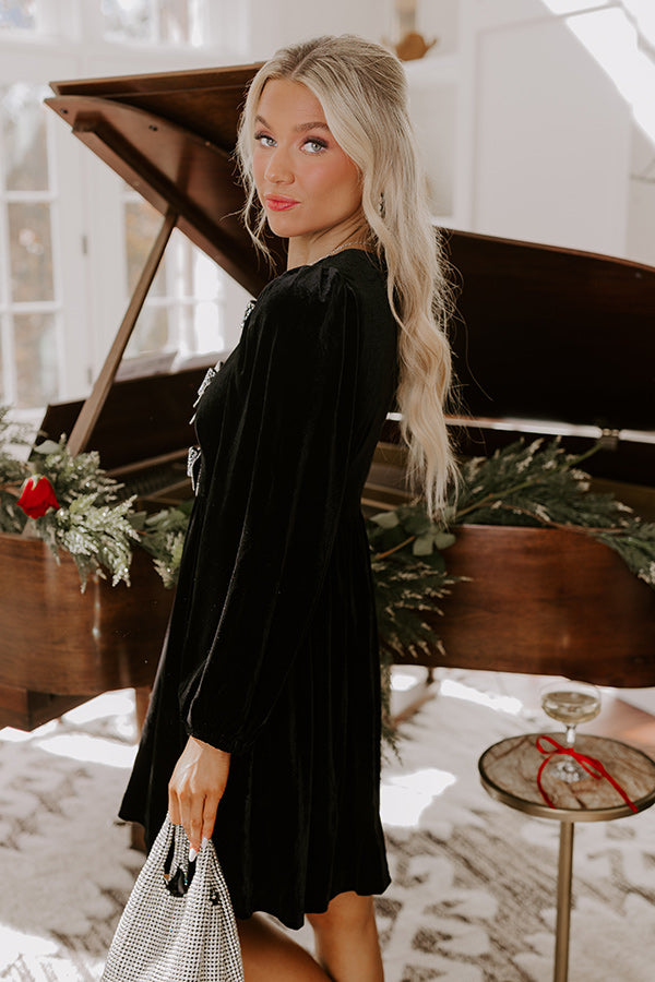 Bows And Kisses Velvet Mini Dress in Black Impressions Online Boutique Bows And Kisses Velvet Mini Dress in Black Impressions Online Boutique