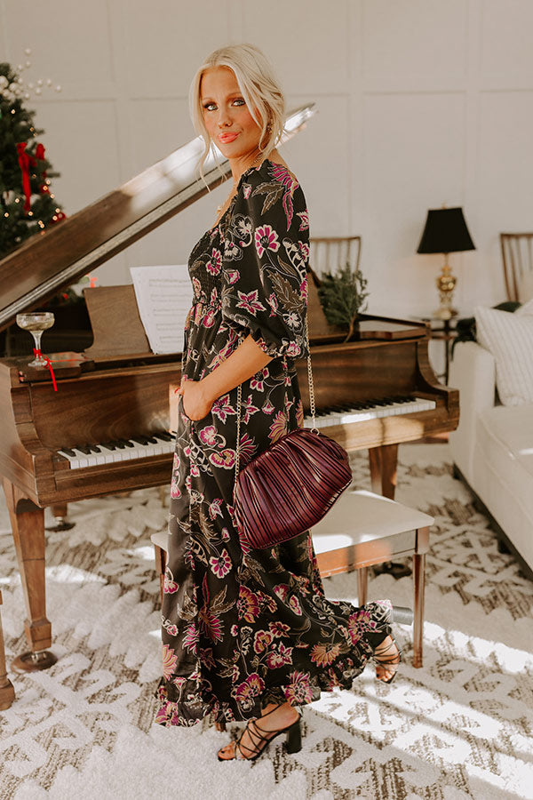 autumn maxi dress Autumn Floral V neck Flared Sleeves French Dress Maxi Dress Onassis Krown
