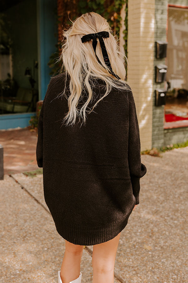 Fireside Cozy Knit Sweater in Black