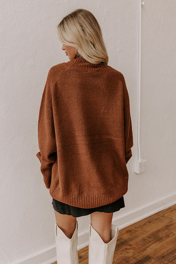 Fireside Cozy Knit Sweater in Chocolate