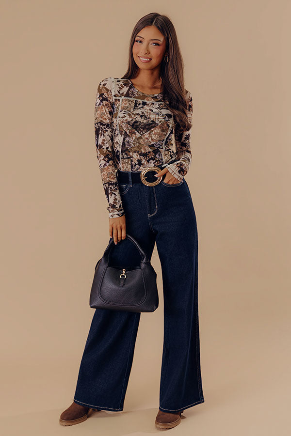 Posh Mindset Floral Mesh Top in Olive Image - 1
