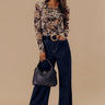 Posh Mindset Floral Mesh Top in Olive Image - 1