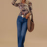 Posh Mindset Floral Mesh Top in Brown Image - 1