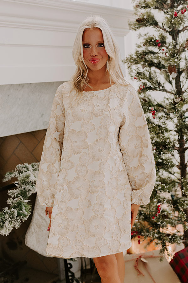 Champagne Fizz Floral Jacquard Mini Dress Impressions Online Boutique Champagne Fizz Floral Jacquard Mini Dress Impressions Online Boutique
