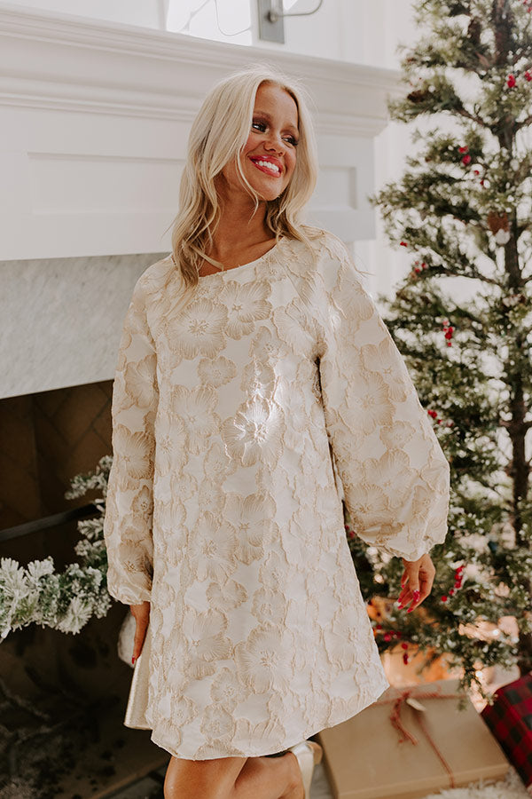 Champagne Fizz Floral Jacquard Mini Dress Champagne Fizz Floral Jacquard Mini Dress