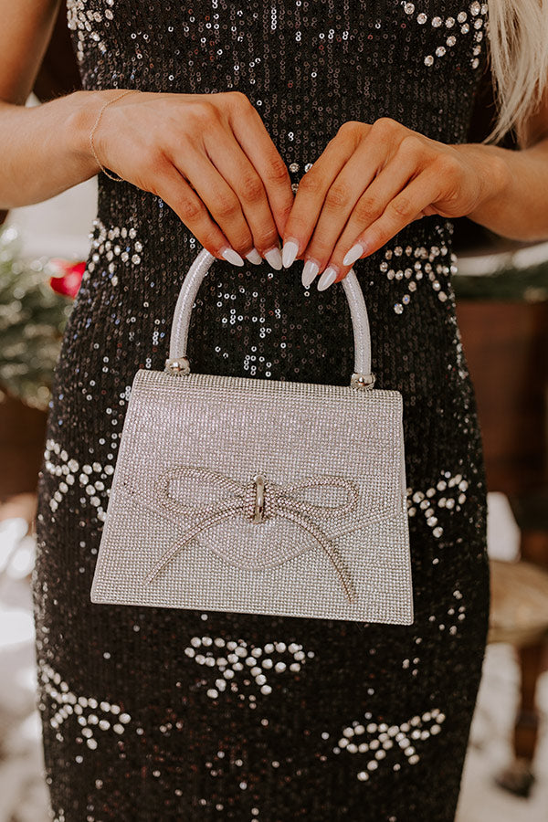 Glitzy Gala Rhinestone Purse in Silver