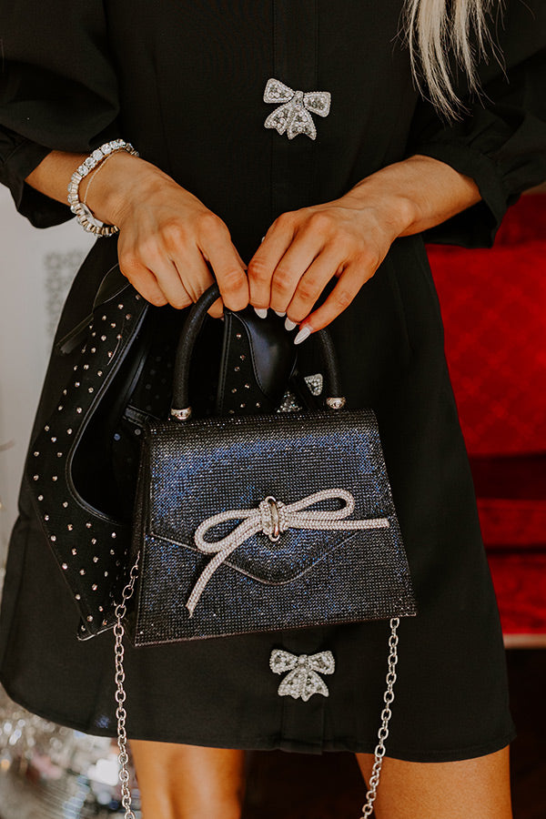 Glitzy Gala Rhinestone Purse in Black