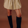 The Sofia High Waist Faux Leather Skirt in Beige Image - 1