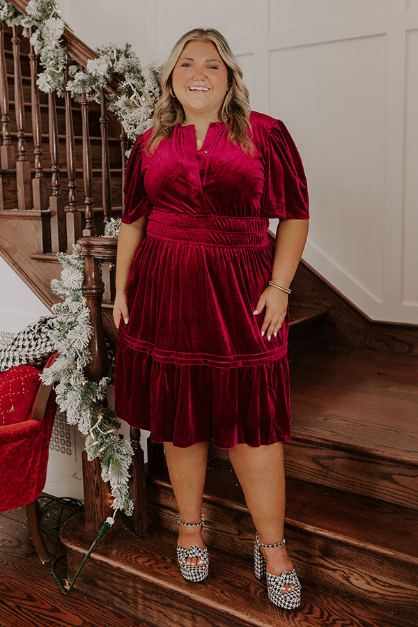 plus size burgundy velvet dress Merlot Dreams Curves 1XL / wine Size:40 Men's Size Bust 38 baby girl party dresses Blue Mother Of The