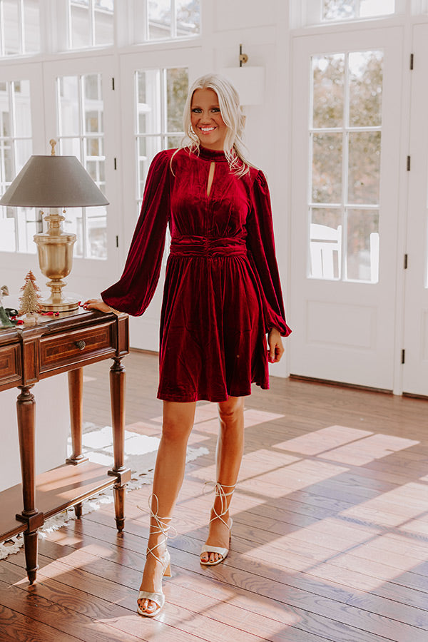 Holiday Social Velvet Mini Dress in Wine S / Wine Holiday Social Velvet Mini Dress in Wine S / Wine