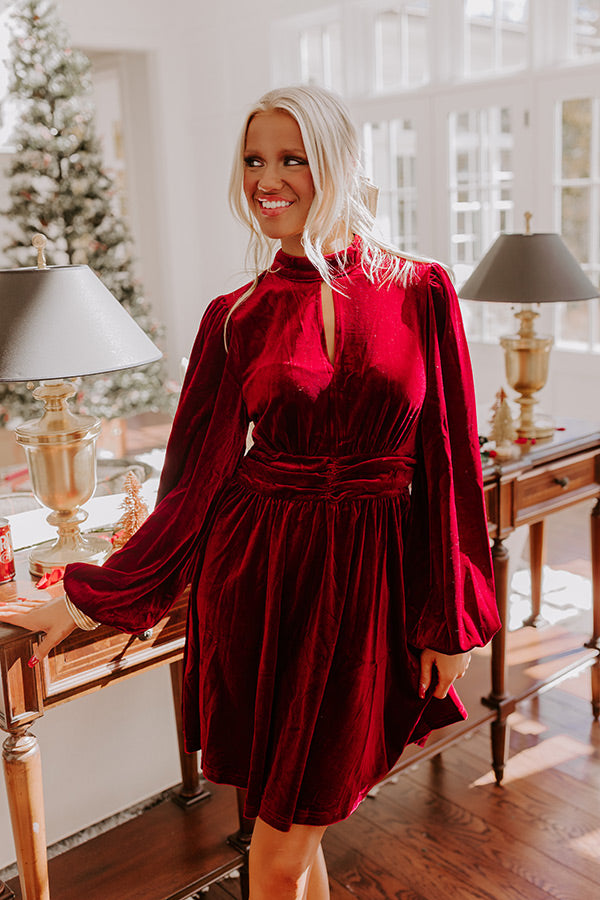 Holiday Social Velvet Mini Dress in Wine S / Wine Holiday Social Velvet Mini Dress in Wine S / Wine