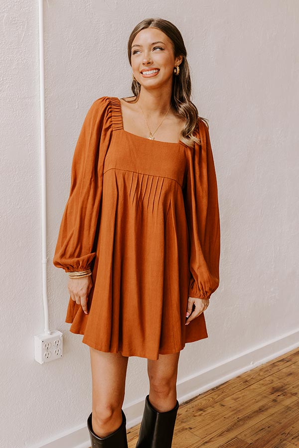 Headed Down Memory Lane Linen-Blend Mini Dress