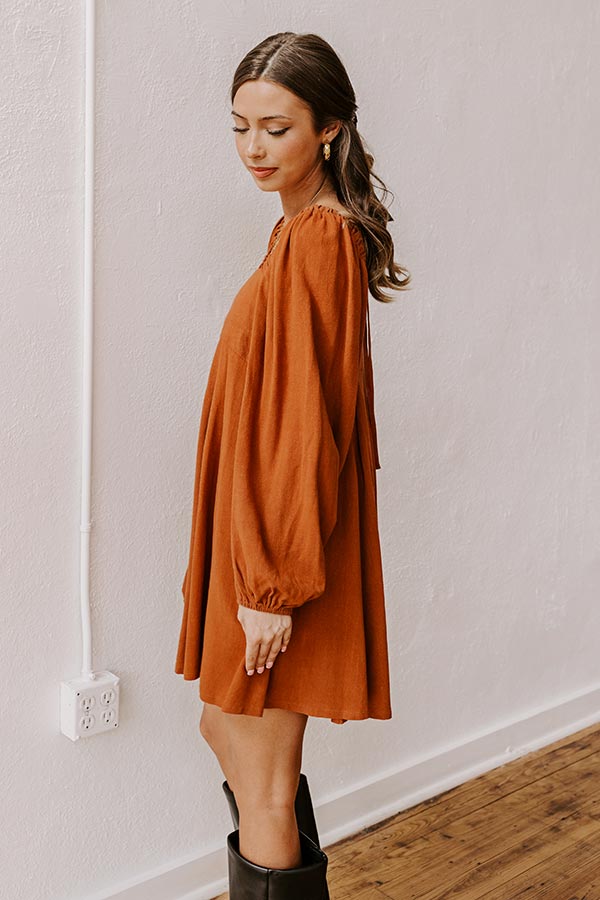 Headed Down Memory Lane Linen-Blend Mini Dress