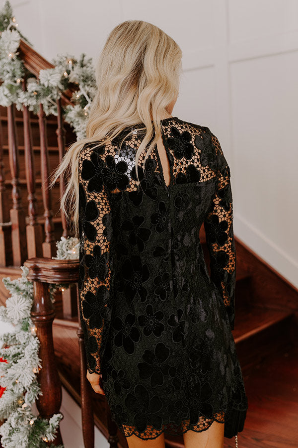 crochet velvet dress Gamivast Velvet Dress for Women Crochet Long Sleeve A-Line Swing Babydoll Mini Dresses Lace Overall Pleated Round Neck Cocktail Dress for Party