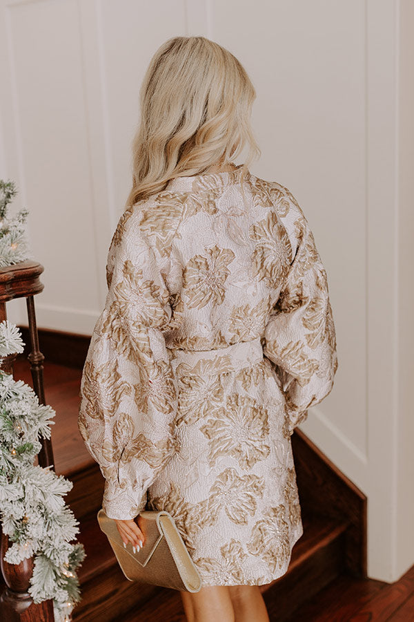 Holiday In Saint Petersburg Floral Jacquard Mini Dress Holiday In Saint Petersburg Floral Jacquard Mini Dress