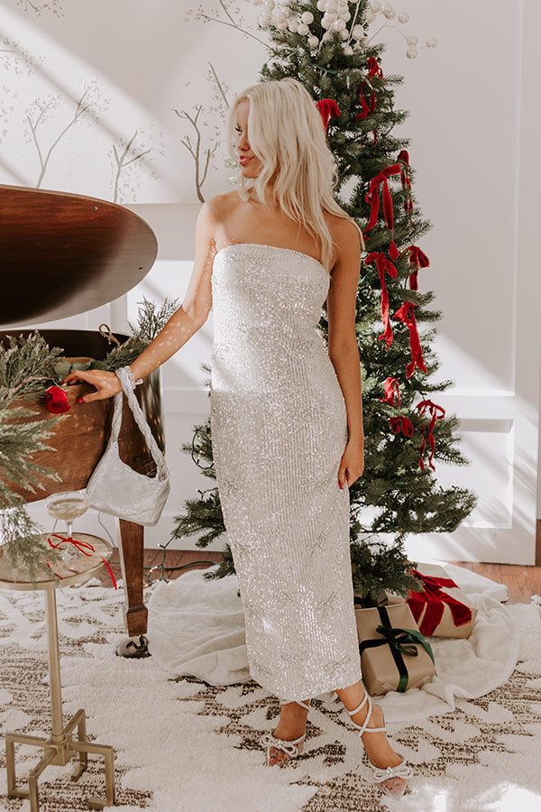 Coquette Crush Sequin Maxi Dress in Champagne M / Champagne Coquette Crush Sequin Maxi Dress in Champagne M / Champagne