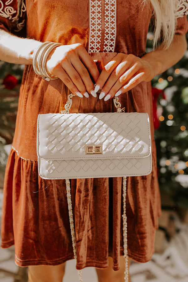 Remarkable Style Faux Leather Woven Purse in Oatmeal