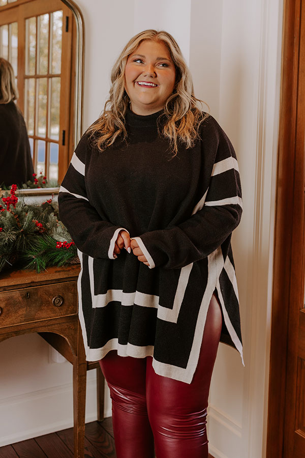 Cafe Meet Up Sweater Top in Black Curves