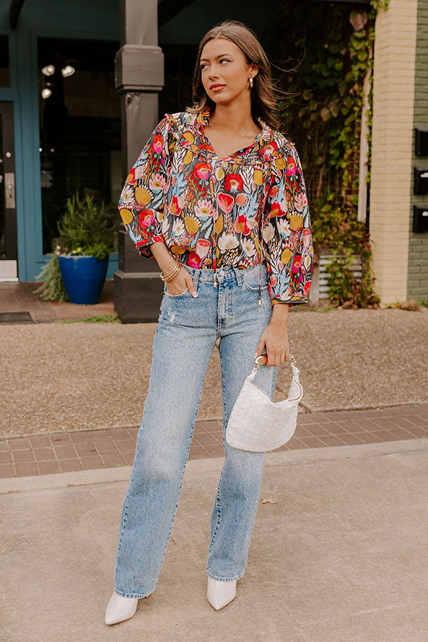 Lost In A Novel Floral Top