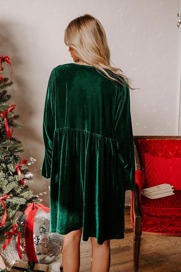 Chic Lifestyle Front Tie Velvet Mini Dress in Hunter Green S / hunter-green Chic Lifestyle Front Tie Velvet Mini Dress in Hunter Green S / hunter-green