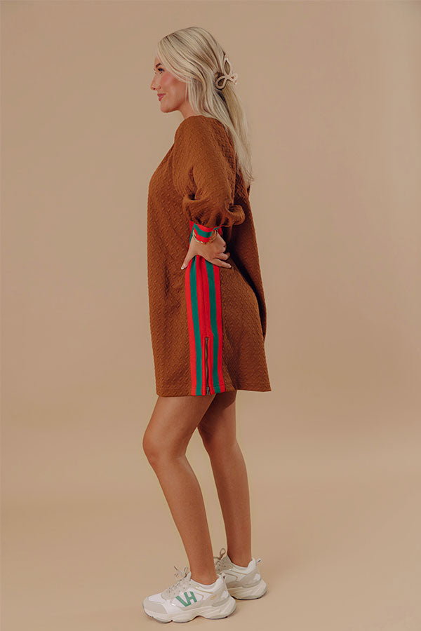 Soho Sleek Mini Dress in Camel Image - 2