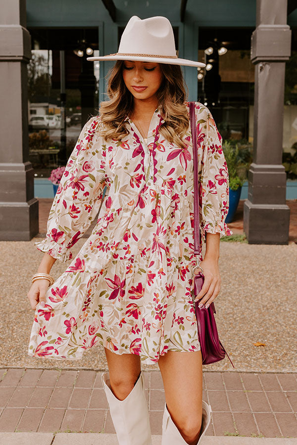 Sangria Sippin' Floral Mini Dress