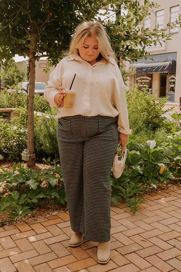 The Mila High Waist Houndstooth Pants Curves