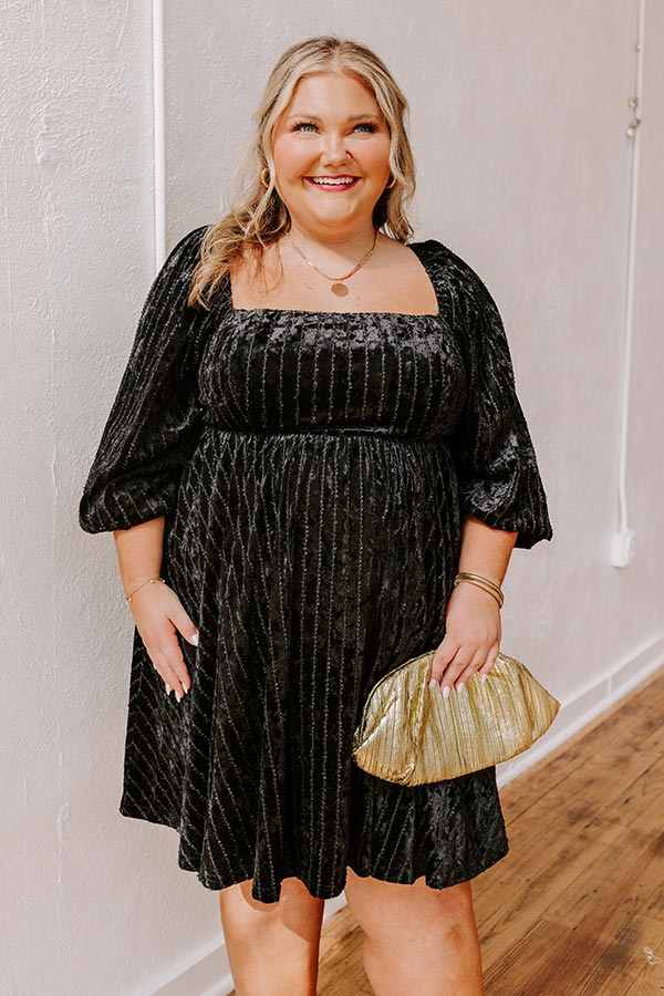 Kiss At Midnight Velvet Mini Dress Curves 1XL / Black Kiss At Midnight Velvet Mini Dress Curves 1XL / Black