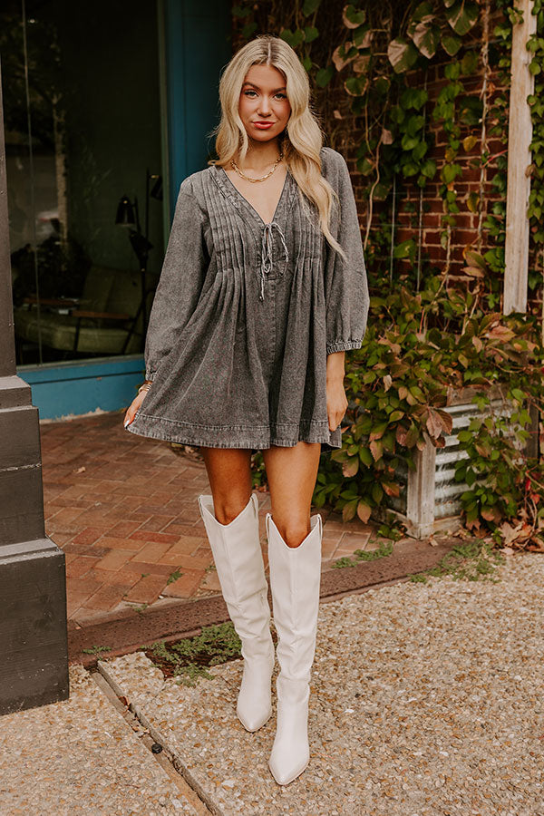 Big City Chic Denim Romper in Vintage Black