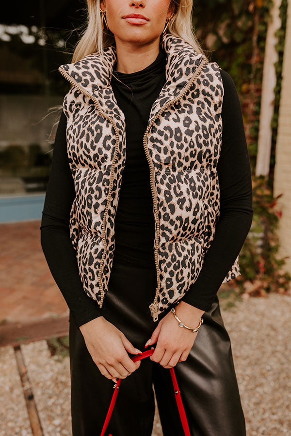 Urban Chic Leopard Puffer Vest