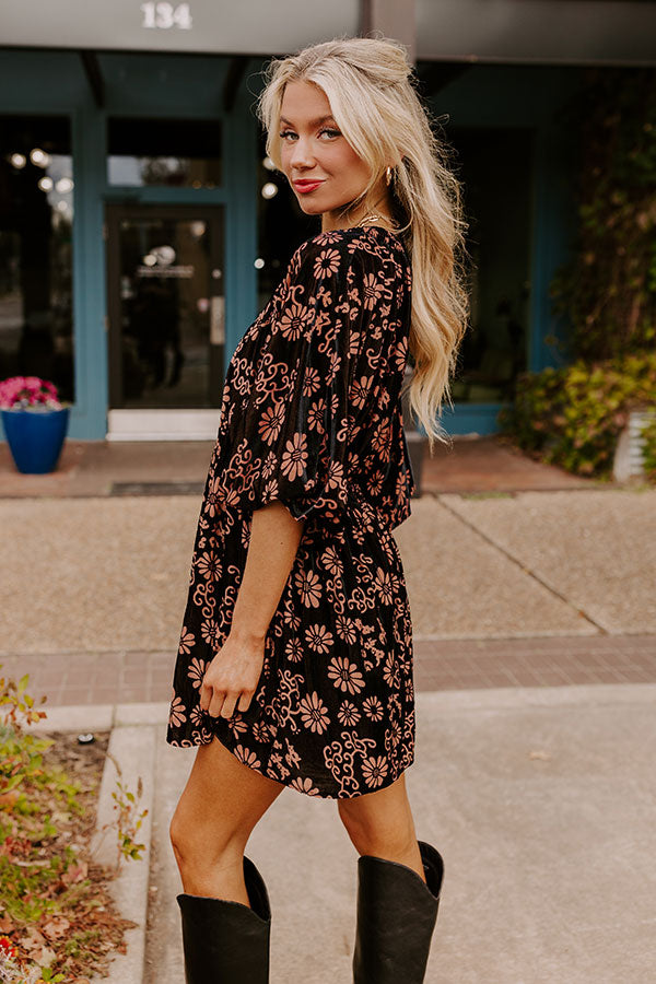 parisian nights mini dress Paris Nights Floral Velvet Mini Dress