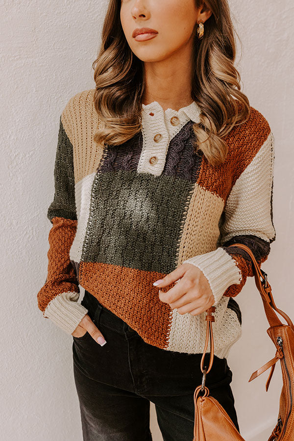 Downtown Dallas Color Block Sweater