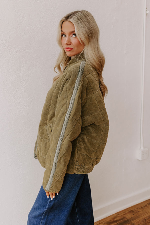 Cozy Moment Corduroy Jacket in Sage