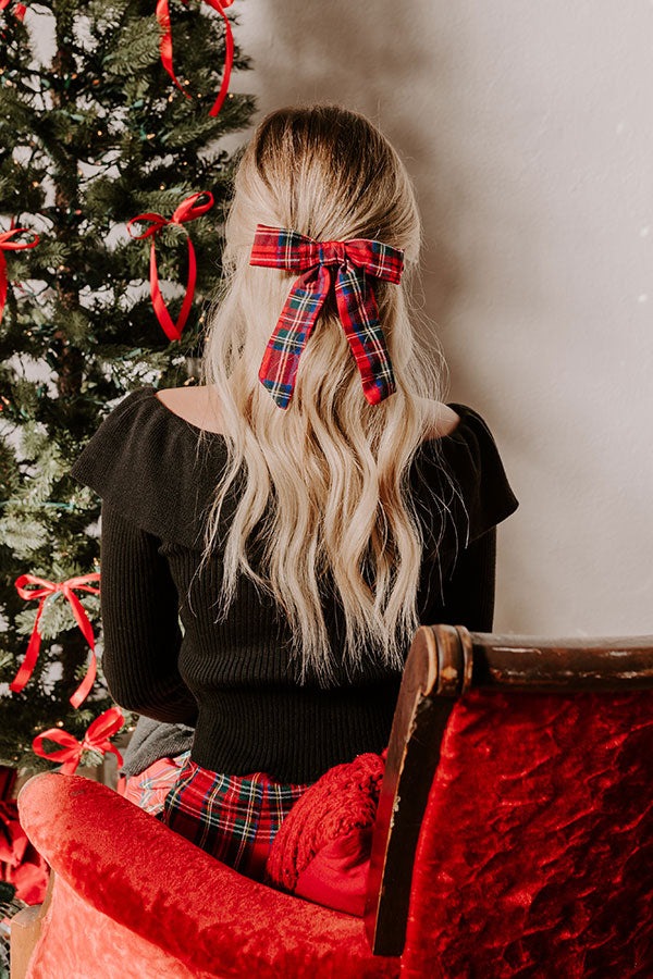 The Emily Plaid Bow Hair Clip   